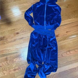SHEIN Royal Blue Velvet Pantsuit